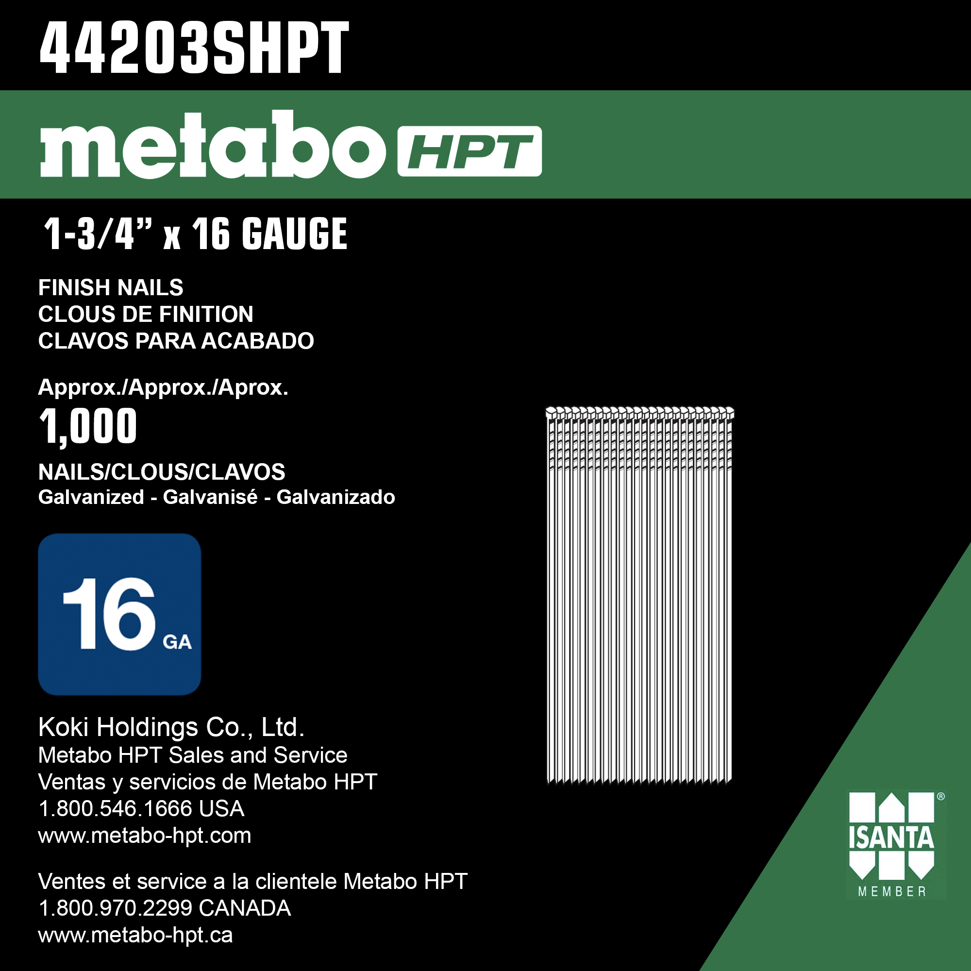 1-3/4" 16gauge Finish Nail