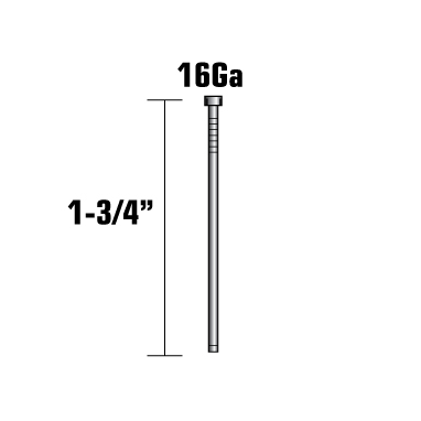 1-3/4" 16ga Galvanized Straight Finish Nails