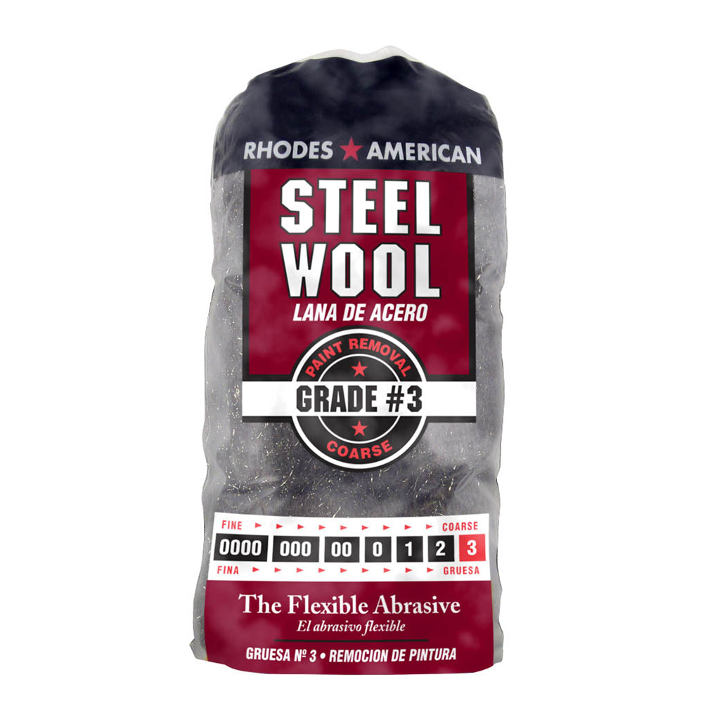 Rhodes American 10121158 Grade 3 Coarse Steel Wool Paint Removal 12 Pad