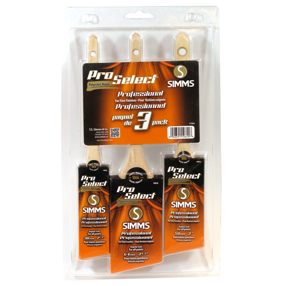 Pro Select Sash Brush Angular, (3/Pack)
