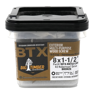 1# Bucket 8 x 1-1/2" Bronze Robertson® Flat Head (195/Bucket)