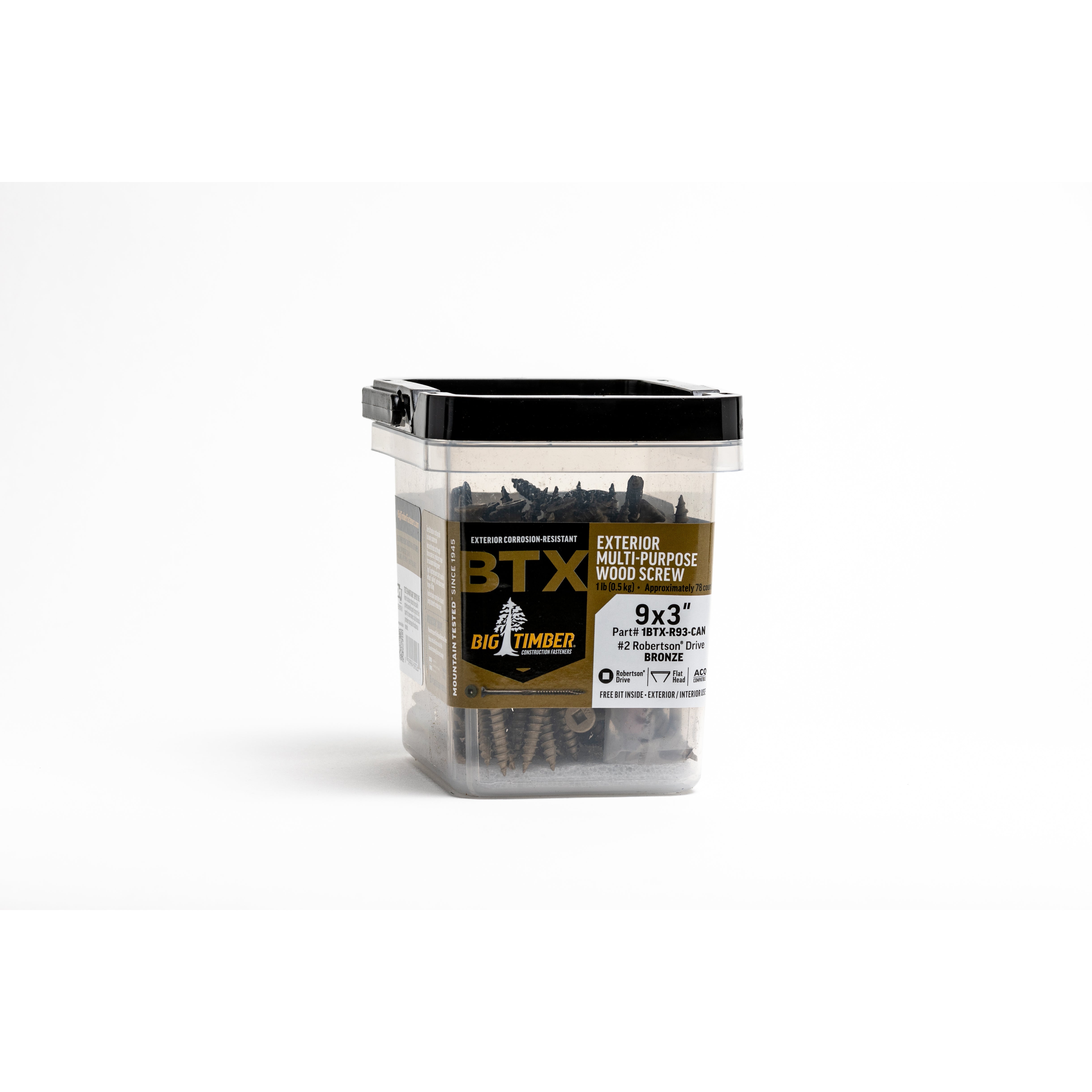 1# Bucket 9 x 3" Bronze Robertson® Flat Head (78/Bucket)