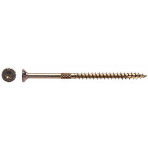 1# Bucket 10 x 3-1/2" Gold Robertson® Flat Head Screw (56/Bucket)