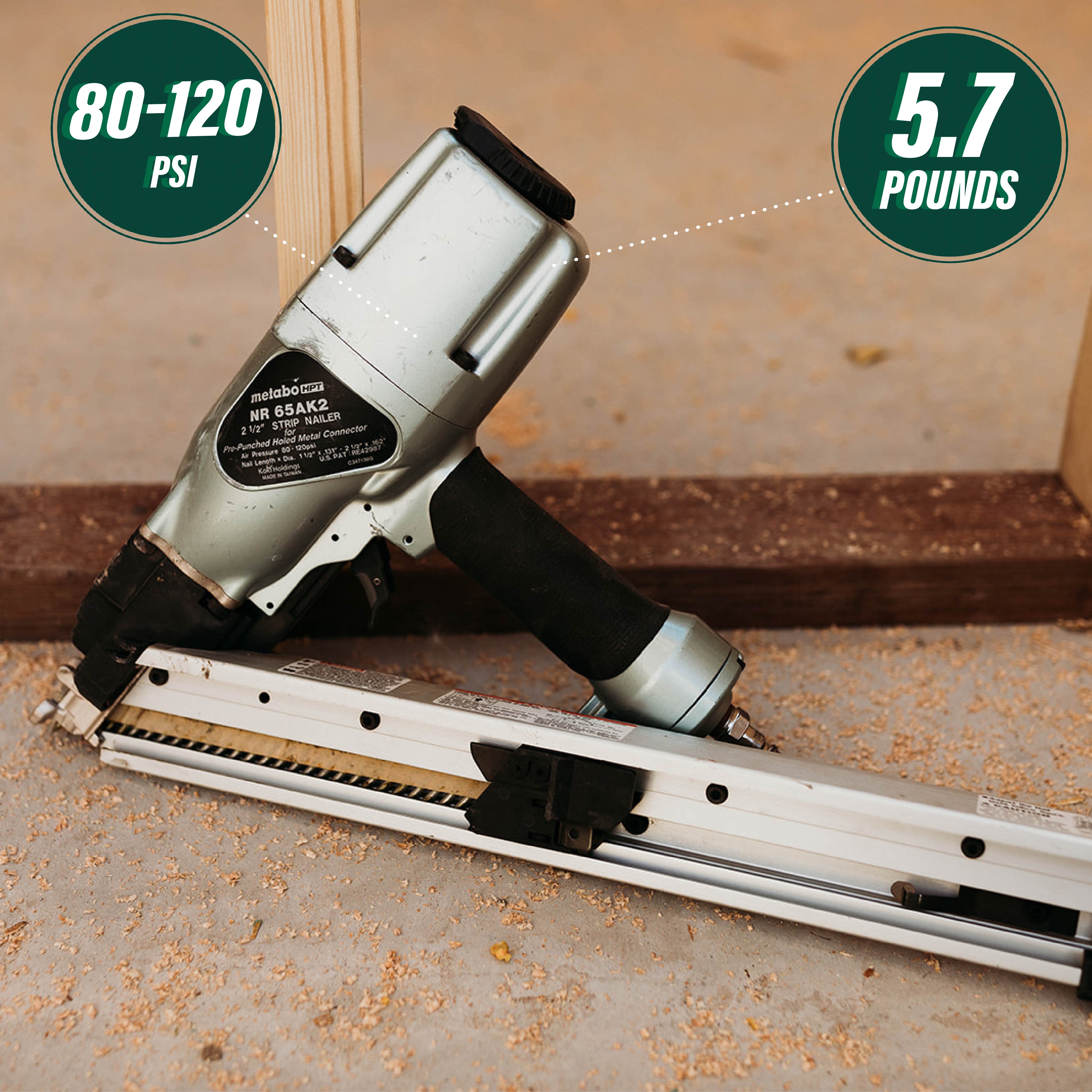 36° 2-1/2 Inch Strap-Tite Fastening System Strip Nailer