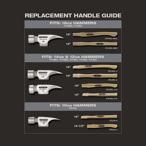 18" Curved Hickory Replacement Handle, 16oz