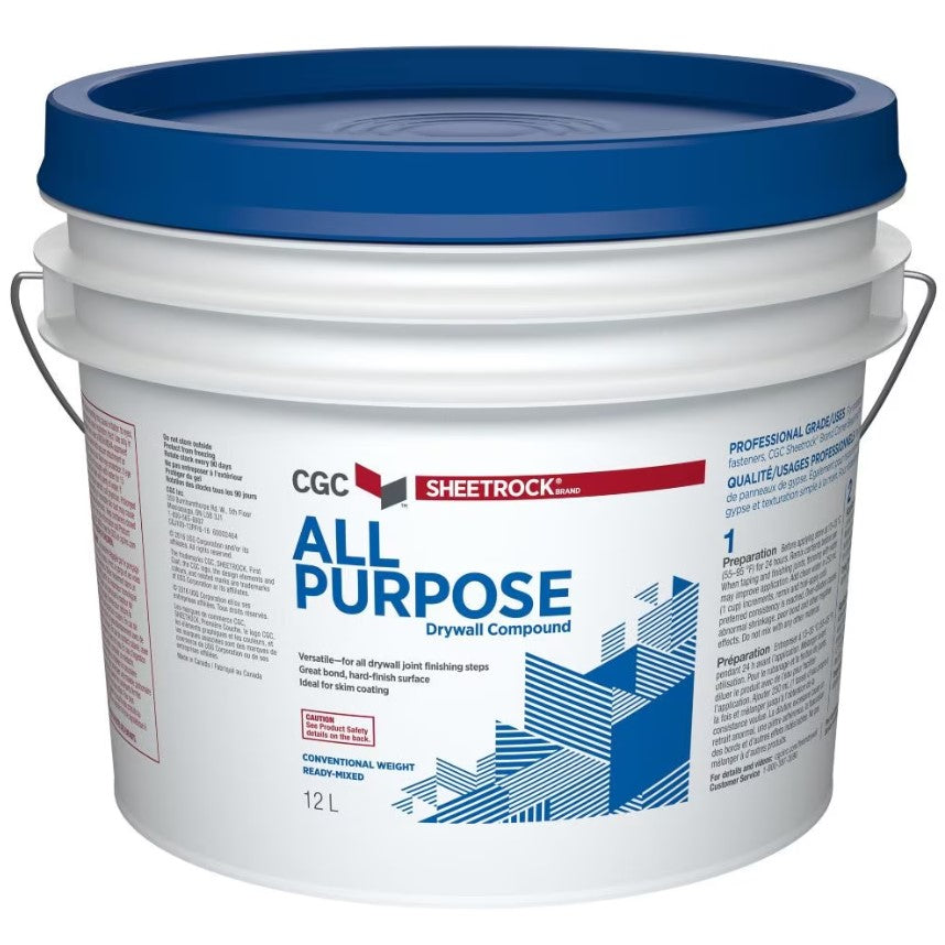 All Purpose Drywall Compound, Ready-Mixed, 12L
