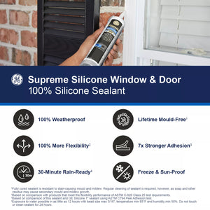 GE® Supreme Silicone Window & Door, White 298ml