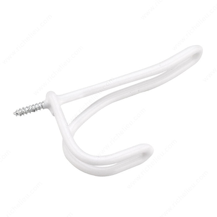 Wire Coat Hook, White (2 Pack)