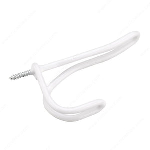 Wire Coat Hook, White (2 Pack)