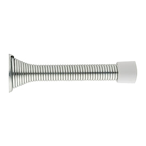 3-1/8" Spring Door Stop, Satin Chrome