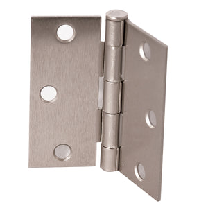 3"x3" Plain Bearing Residential Butt Hinge, Satin Nickel