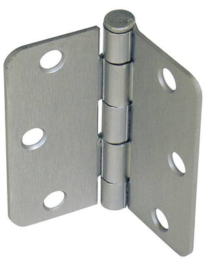 3"x3" Plain Bearing Residential Butt Hinge, Satin Nickel