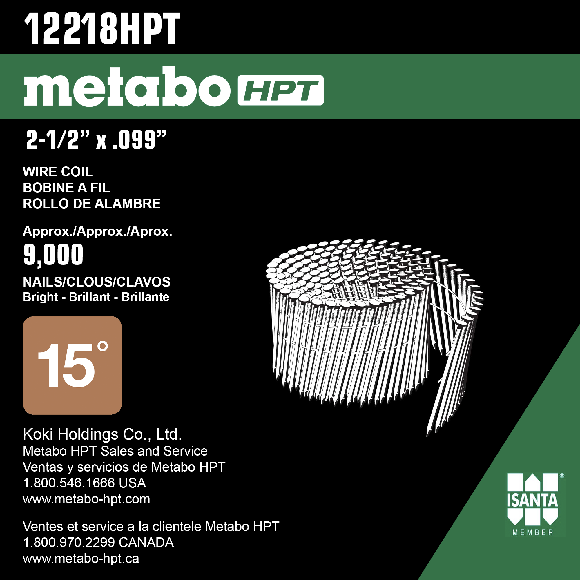 2-1/2" Full Round Head Basic Bright Wire Coil Pallet- Framing Nail