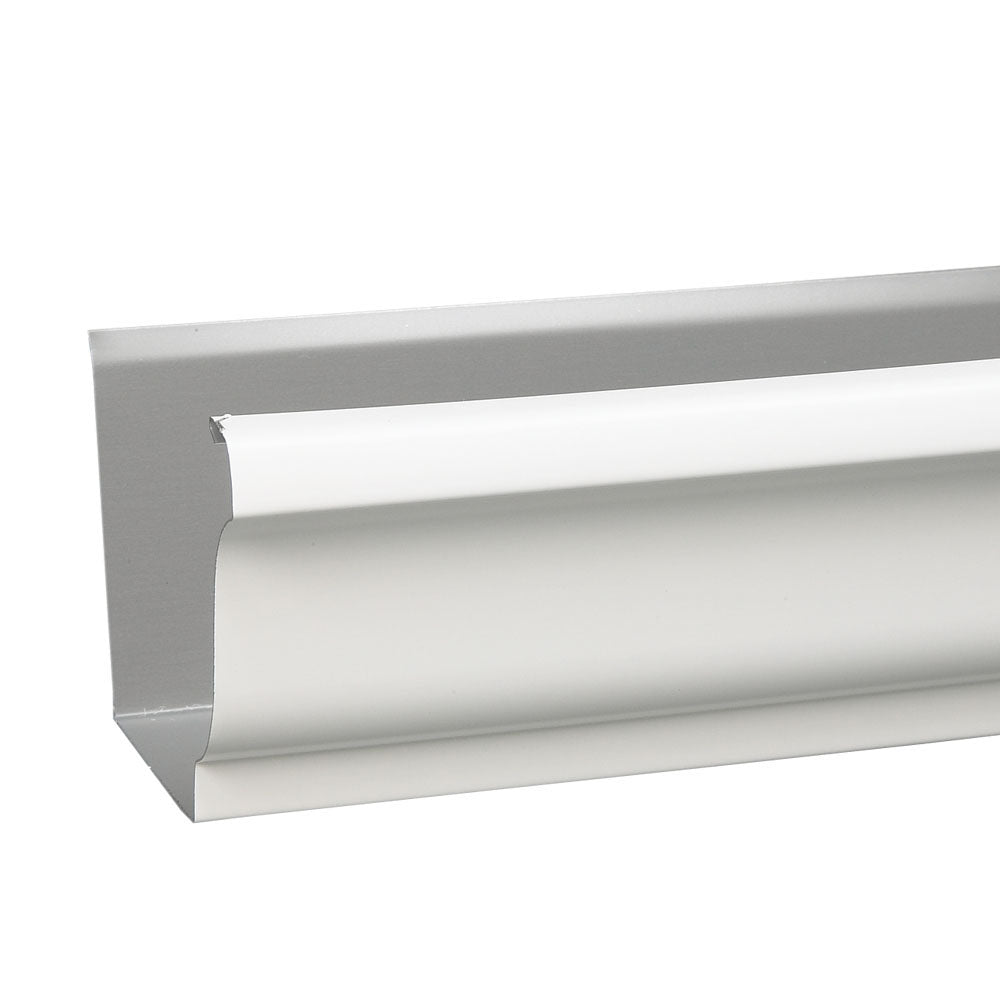 5" x 10' Aluminum Gutter, White