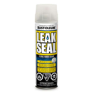 Rust-Oleum Leak Seal spray can on a white background