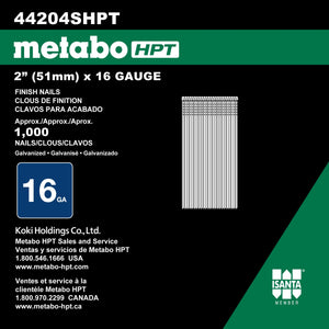 2" 16ga Straight Finish Nails | 44204SHPT