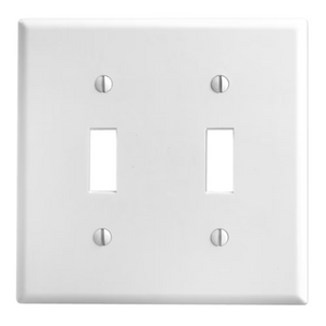 2 Gang Wall Plate Toggle, White