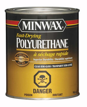 Minwax® Fast-Drying Polyurethane, Semi-Gloss, Clear, 946 mL