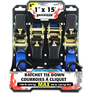 1"x15' Ratchet Strap (4/Pack)