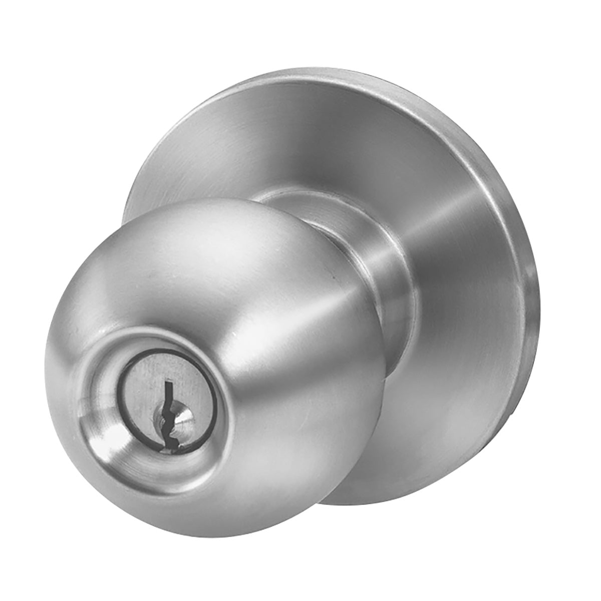 York Commercial Keyed Entry Knob, Satin Stainless Steel