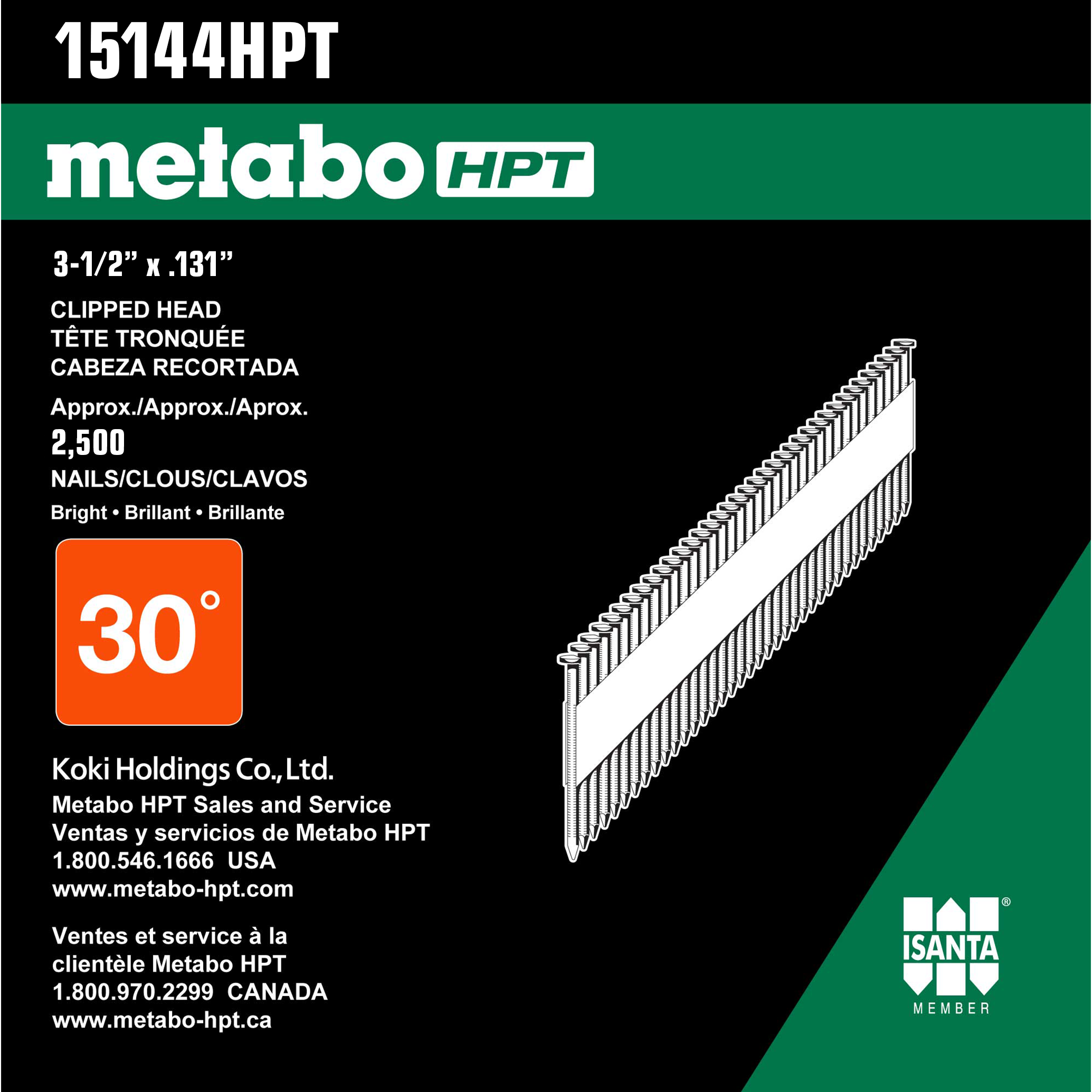 3-1/2" Smooth Shank Clipped Head Paper Tape Framing Nails