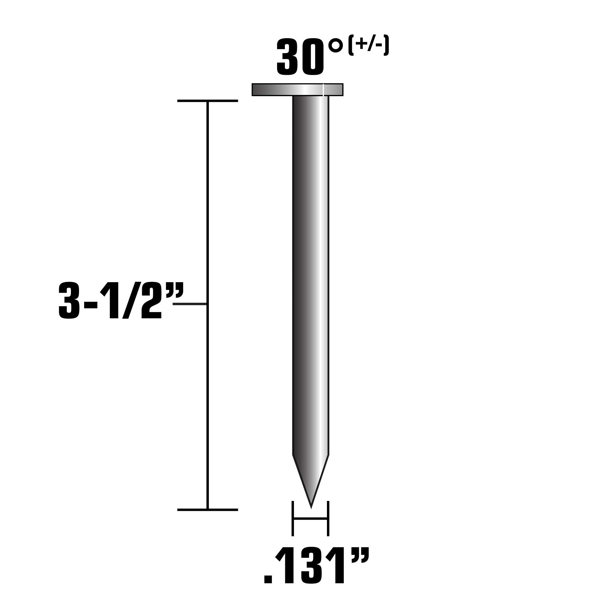 3-1/2" Smooth Shank Clipped Head Paper Tape Framing Nails