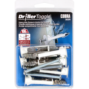 3/16"x2" DrillerToggle Wall Anchor w/ Bolts (6 Pack)