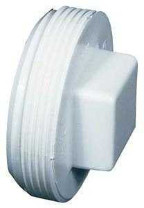3" PVC Pipe Cleanout Plug, White