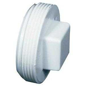 4" PVC Pipe Cleanout Plug, White