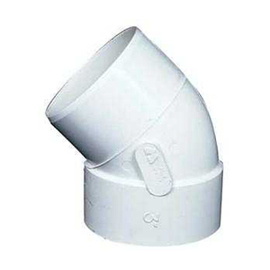 3" 45 Degree PVC Elbow H x SPG, White