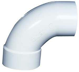 3" 90 Degree PVC Elbow H x SPG, White