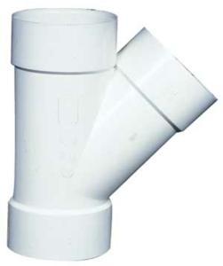 4" HxHxH 45° Wye Pipe, PVC