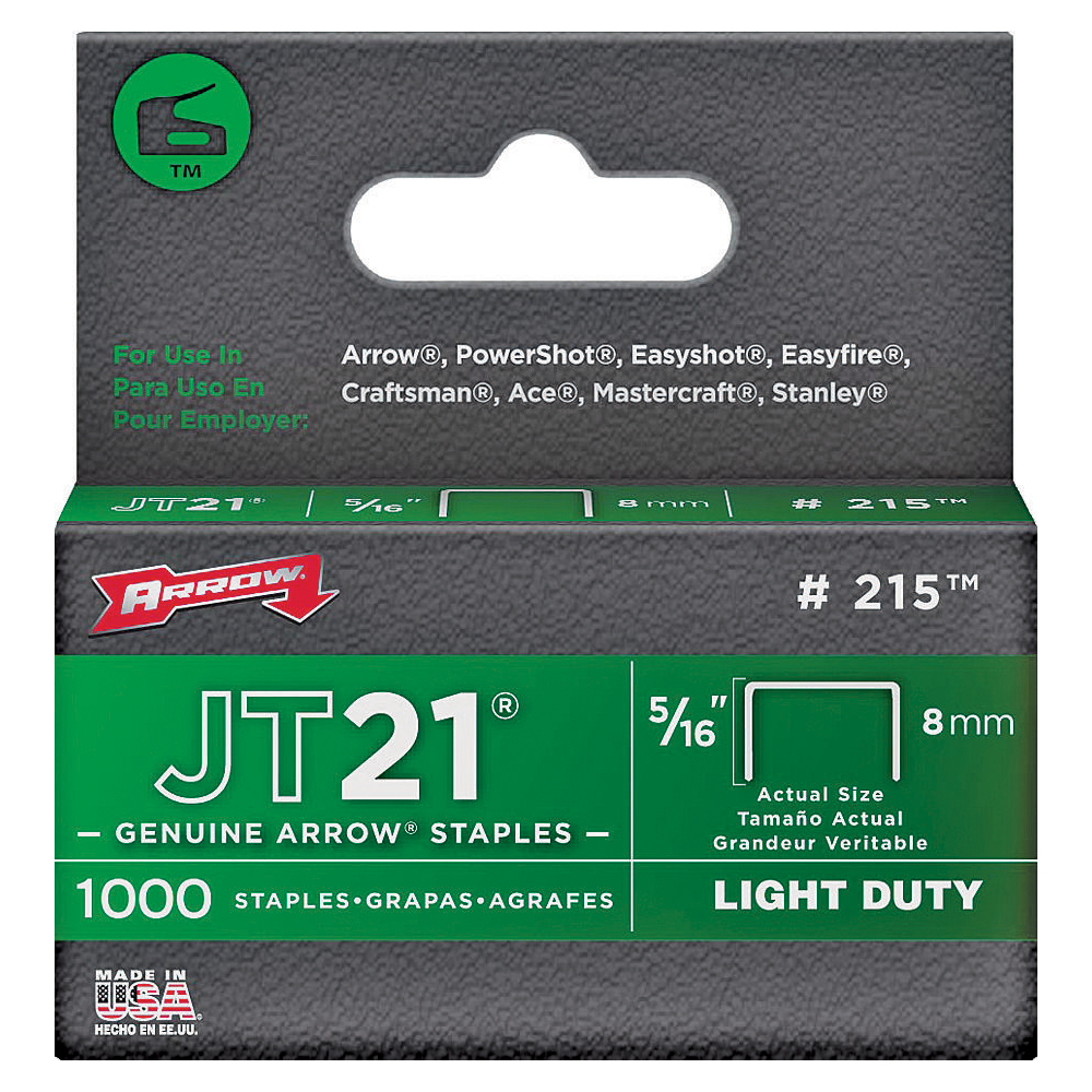 5/16" JT21 #215 Arrow Staple (1000/BX)