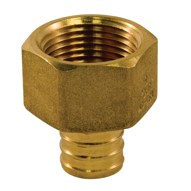 Pipe Adapter, 3/4 x 1/2 in, PEX x Female, Brass 9783-043