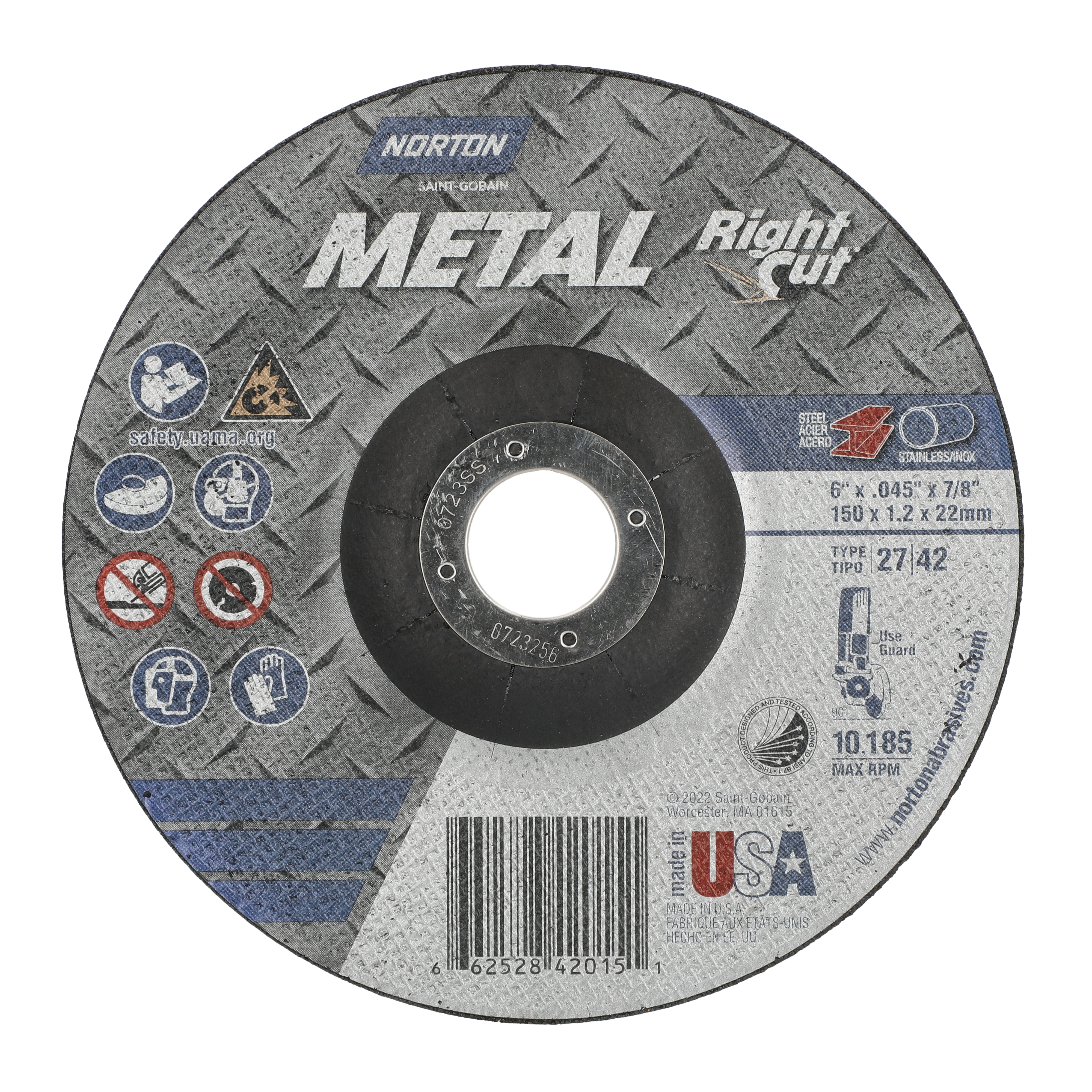 Metal 4-1/2in RightCut A AO Type 27/42 Right Angle Cut-Off Wheel