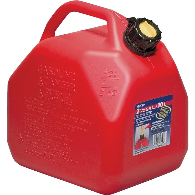 Red Plastic Regular Gasoline Tank 10-Litre/2.5-Gal
