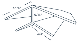 1"x2-1/8"x10' Trusscore PVC 45° H Channel Trim, Grey