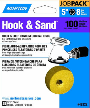 5" Medium P100 Grit Paper Hook & Loop Disc (25/Pack)