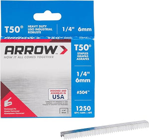 1/4" Arrow T50 Staples, (1250/pack)