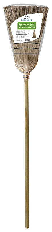 Warehouse Broom, 12 in Sweep Face, 18 in L Trim, Fiber Bristle, 55-1/4 in L, Hardwood Handle