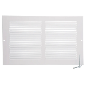 14" x 6" Baseboard Return Air Grill, White