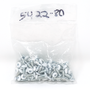 #6 x 3/8 Pan Socket Soffit Screw Type S, Painted White (100/Bag)