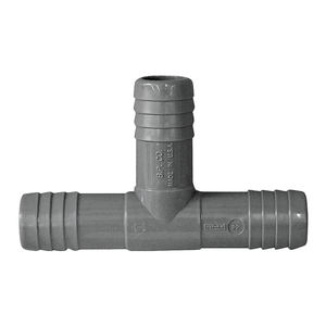 3/4" Polyethylene Barbed Tee Fitting, Gray