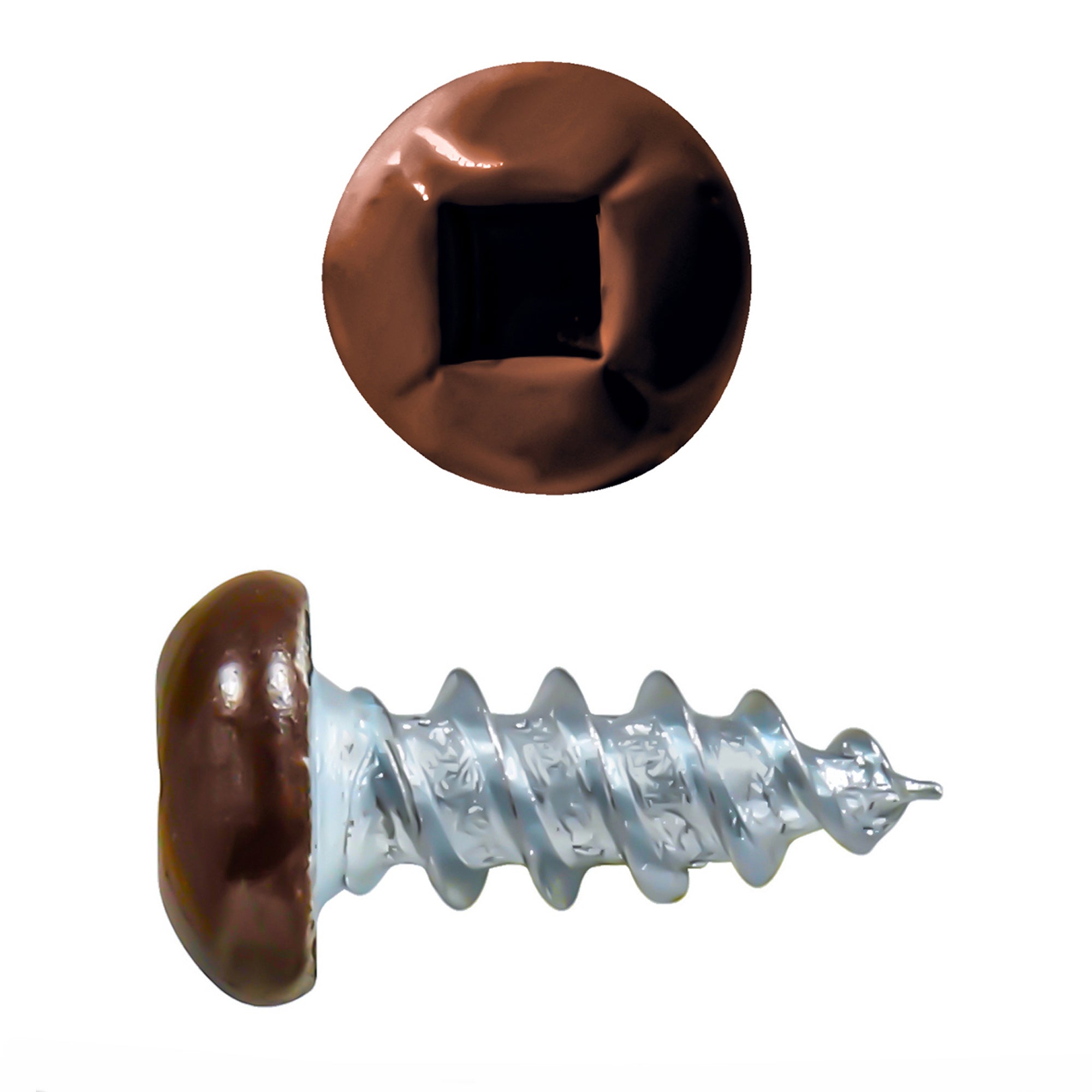 6x3/8 Panhead Soffit Screws, Painted Brown (100 Pieces)