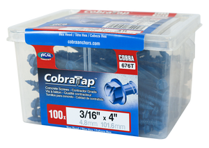 3/16"x4" Hex Head CobraTap Concrete Screws (100/Box)