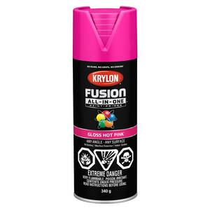 Fusion All-in-One Spray Paint, Gloss Hot Pink 12OZ