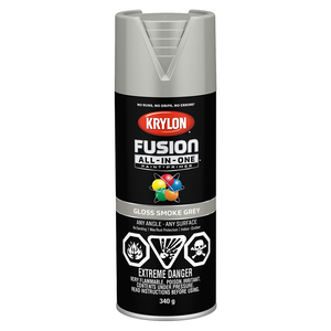 Fusion All-in-One Spray Paint, Gloss Smoke Grey 12OZ