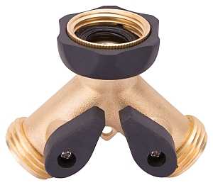 Two Way Brass Hose Connector