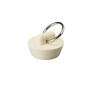 1-1/8" Sink Plug w/ Metal Ring, White