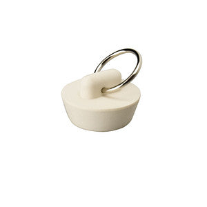 1-1/4" Sink Plug w/ Metal Ring, White